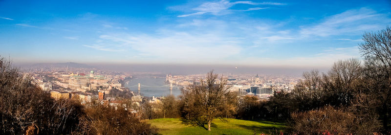 Panoramic view of cityscape against sky