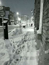 Illuminated street lights in the dark