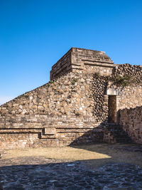 View of historical building against clear blue sky