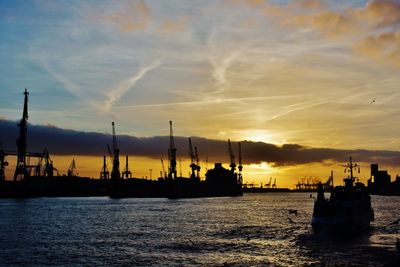 Scenic view of sea at sunset