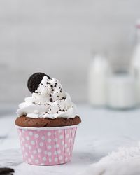 Close-up of cupcakes on table