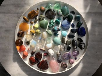 A gem stone collection bathing in sun light