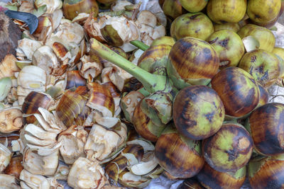 Full frame shot of onions for sale at market stall