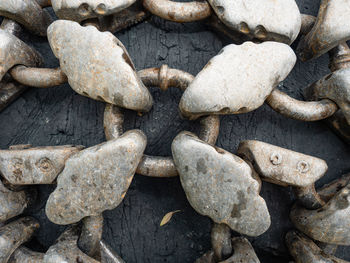 High angle view of pebbles