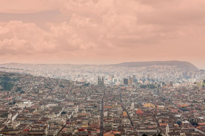 Aerial view of cityscape against sky