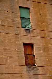 Low angle view of window on building