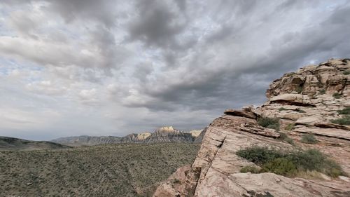 Scenic view of rocky mountains against sky