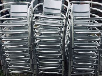 Full frame shot of chairs stack 