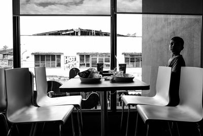 Empty chairs in restaurant