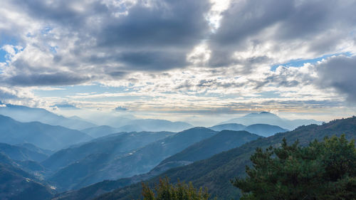 Scenic view of mountains against sky