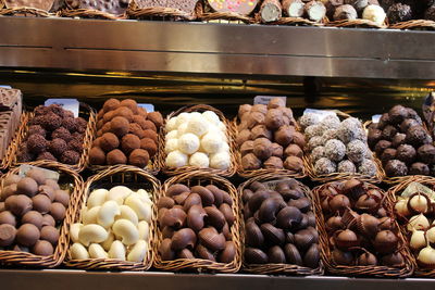 Various fruits for sale at market stall