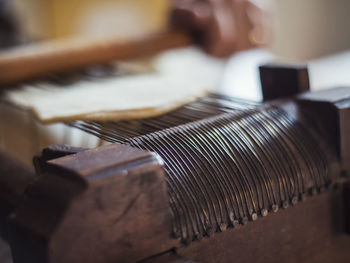 Close-up of piano keys