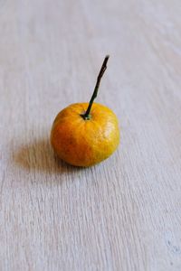 High angle view of apple on table