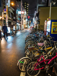 Bicycle parked in parking lot