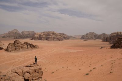 View of amazing wadi rum desert national park - jordan