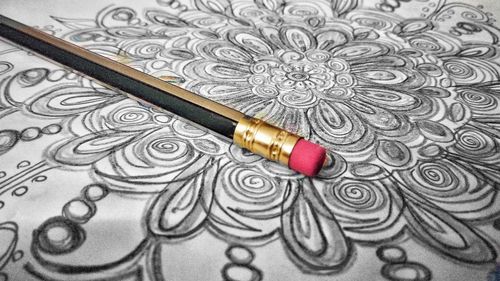 Close-up view of floral pattern