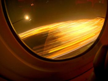 Close-up of illuminated car at night