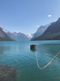 Scenic view of lake against mountains