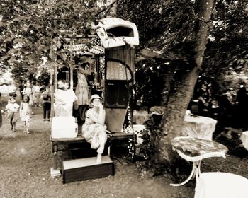 People sitting in park