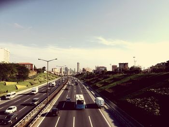 Cars moving on road