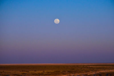Scenic view of moon against clear sky