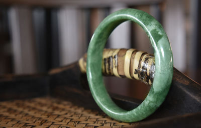 Real jade is a green jade bangle.