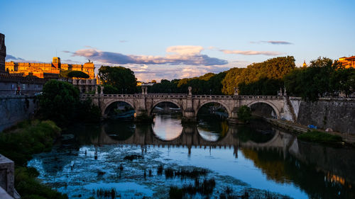 Bridge over river against sky