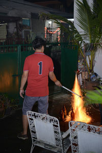 Man working at night