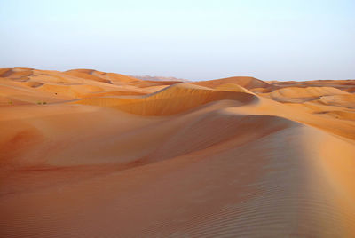 Sand dunes in a desert