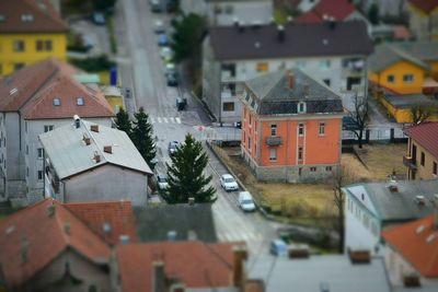 Close-up of houses in city