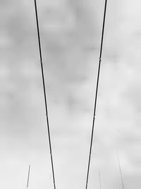 Low angle view of power lines against sky