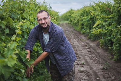 Portrait of man in farm