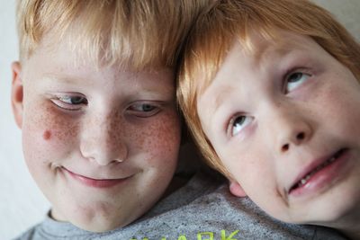 Close-up portrait of smiling boy