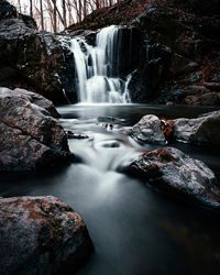 Scenic view of waterfall