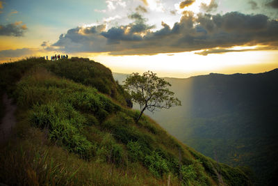 Scenic view of landscape against sky during sunset