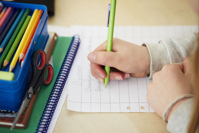 Child's hand writing