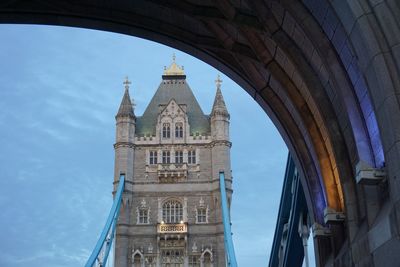 Low angle view of a clock tower