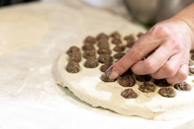 Close-up of hand holding cookies