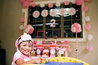 Low angle view a birthday child