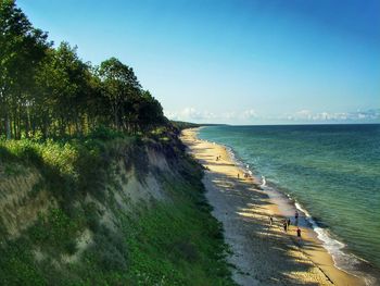 High angle view of calm beach