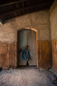 View of abandoned closed doors