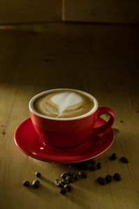 Coffee cup on table