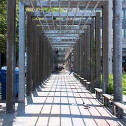 Man walking on walkway