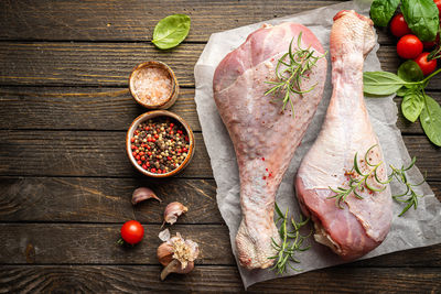 Directly above shot of ingredients on cutting board