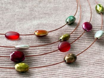 High angle view of christmas decorations on table