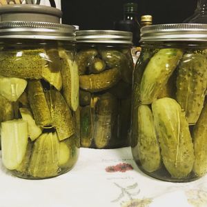 Close-up of fruits in jar