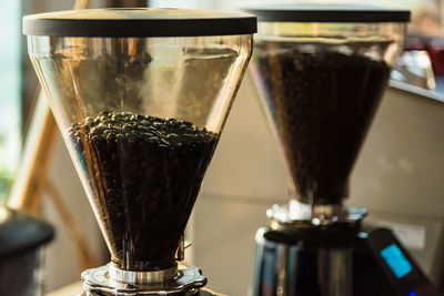 Close-up of coffee served on table