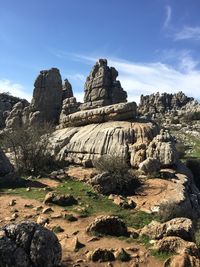 Rock formations against sky