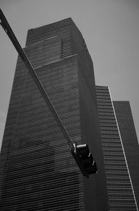 Low angle view of modern building against clear sky