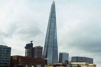 Low angle view of skyscrapers against sky